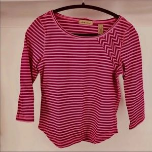 NWOT Pink/Raspberry Striped Shirt Top S